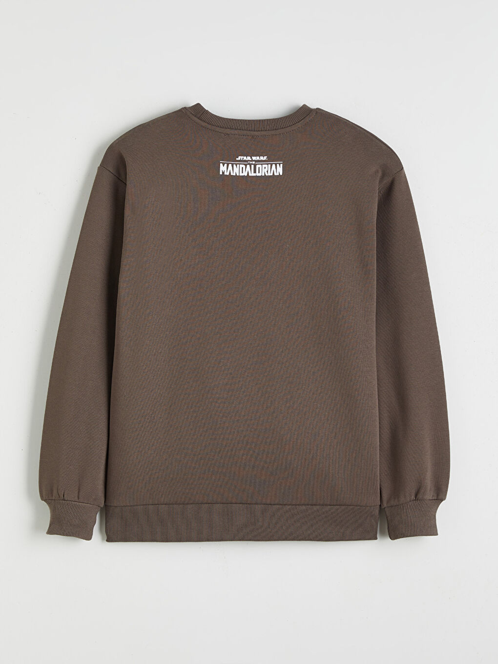 Kahverengi Grogu Baskılı Oversize Kadın Kalın Sweatshirt-5