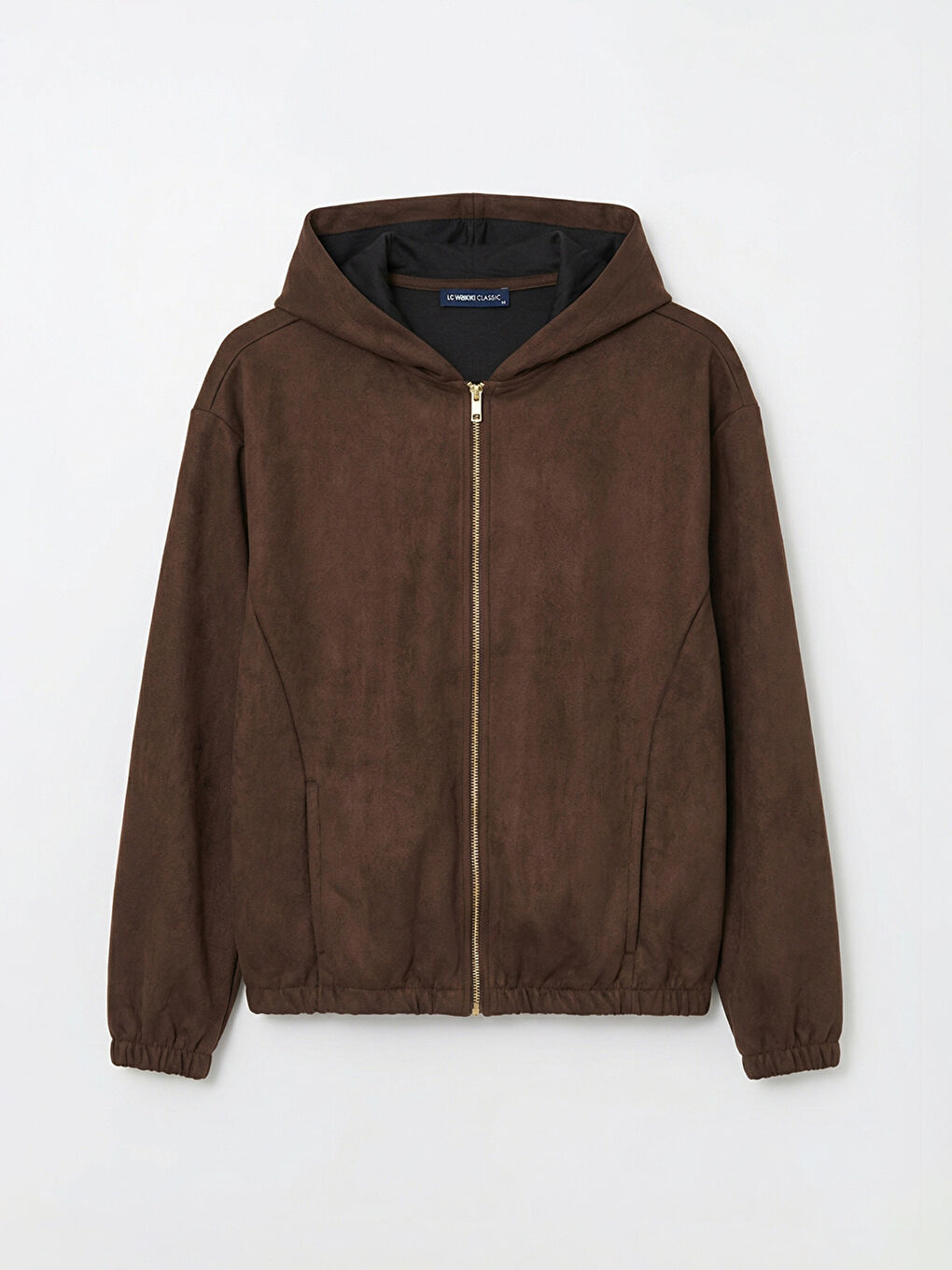 Kahverengi Kapüşonlu Kadın Fermuarlı Sweatshirt