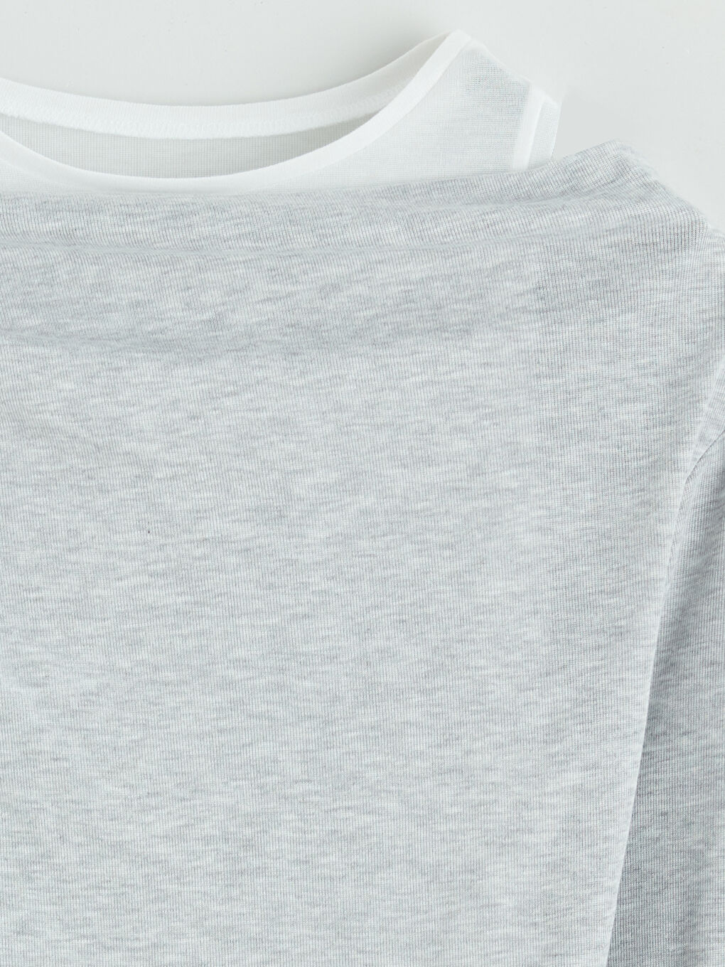 Gri Kayık Yaka Kadın Body-5