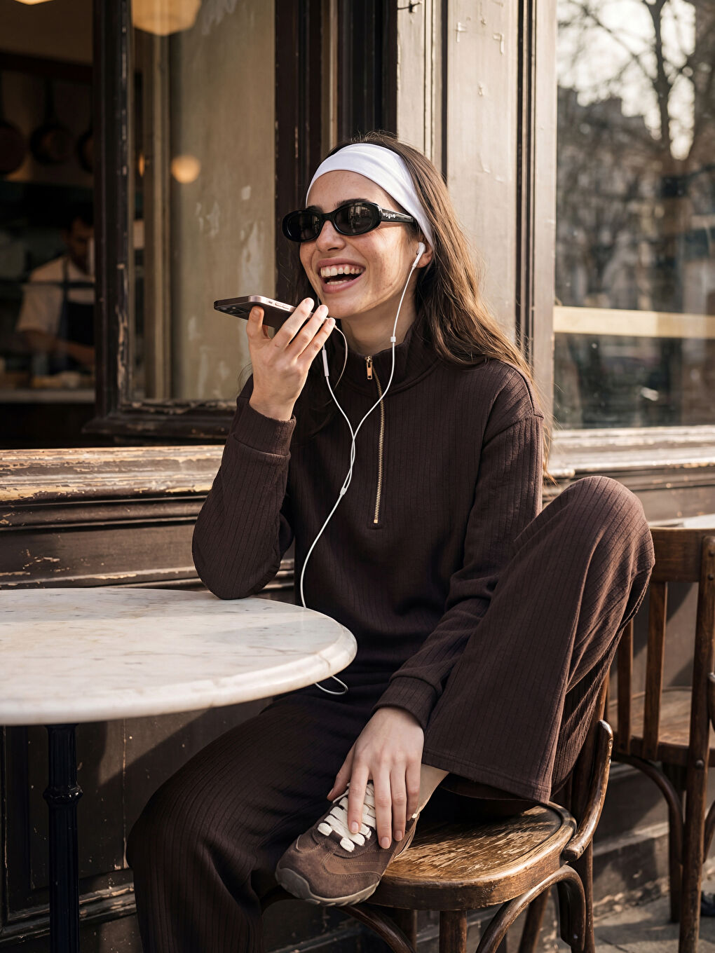 Kahverengi Soft Touch Oversize Kadın Sweatshirt	