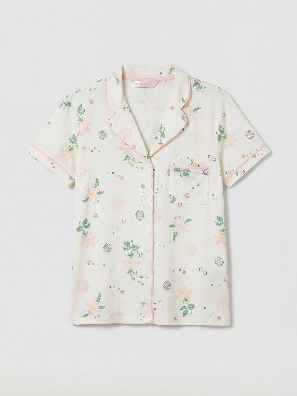 Collared Neck Floral Women's Pyjamas Set-5