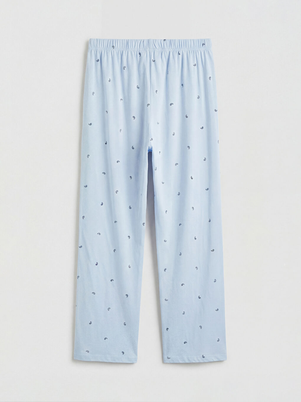 Mavi Beli Lastikli Baskılı Kadın Pijama Altı-1