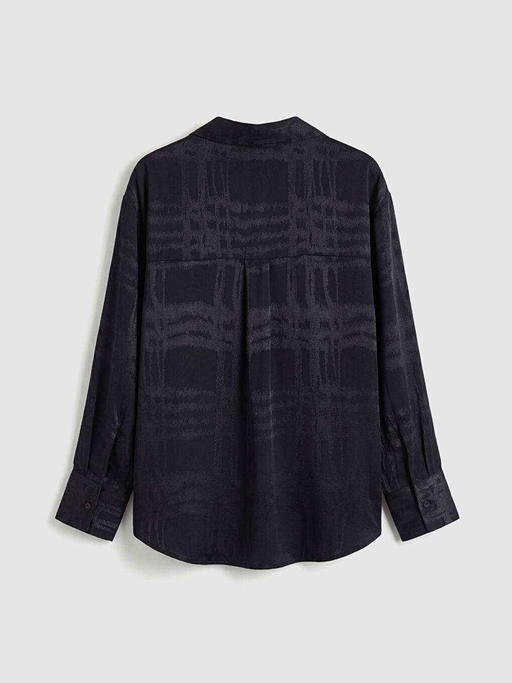 Siyah Desenli Kadın Gömlek-5