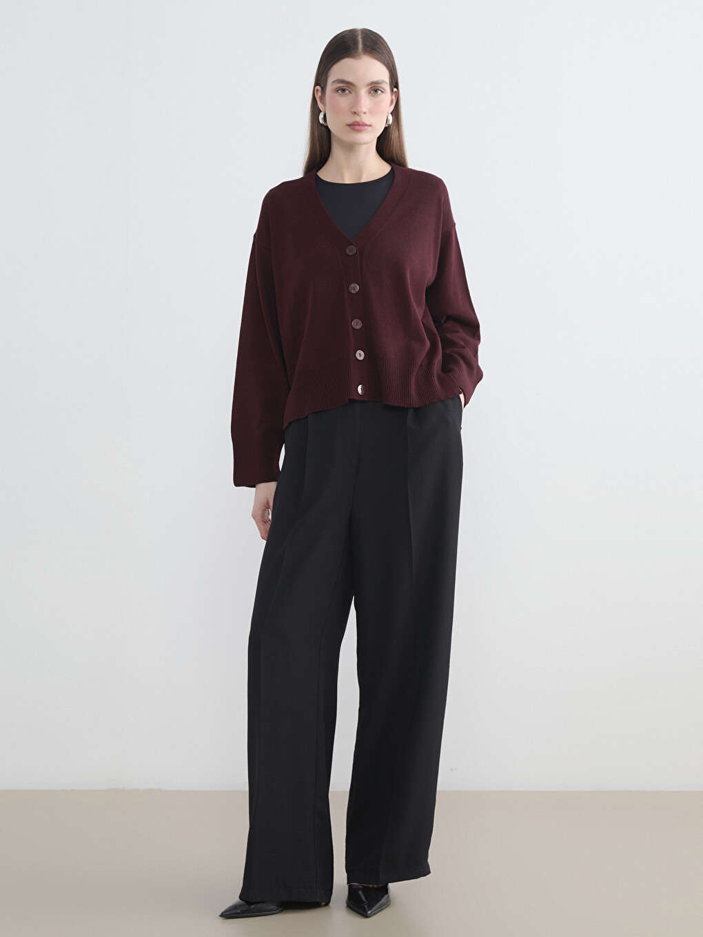 V Neck Women's Knitwear Cardigan-1