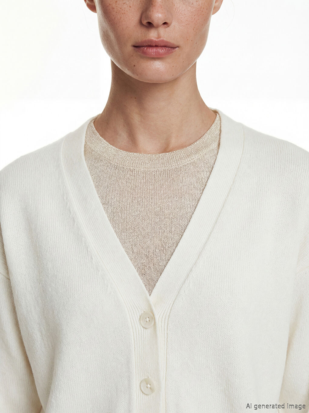 V Neck Women's Knitted Cardigan-2