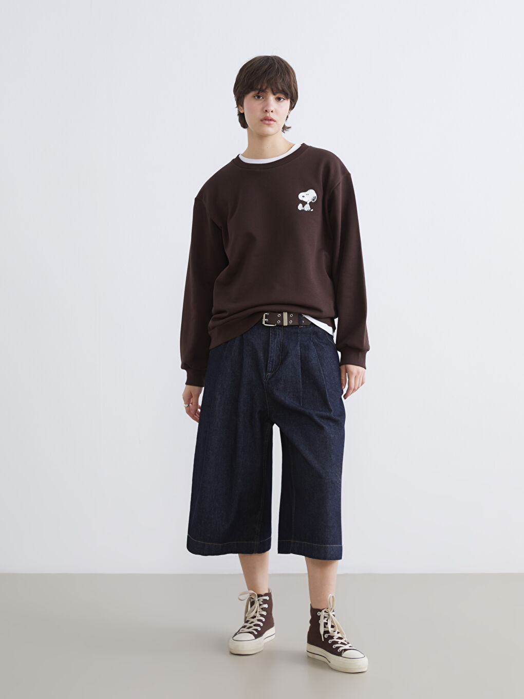 سویتشێرت قاوه‌یی ژن-1