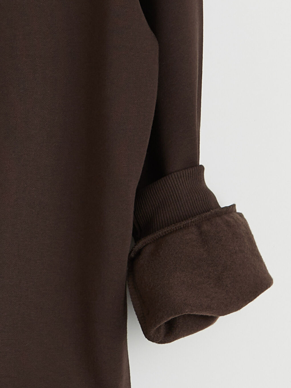 Kahverengi Snoopy Baskılı Oversize Kadın Kalın Sweatshirt-1