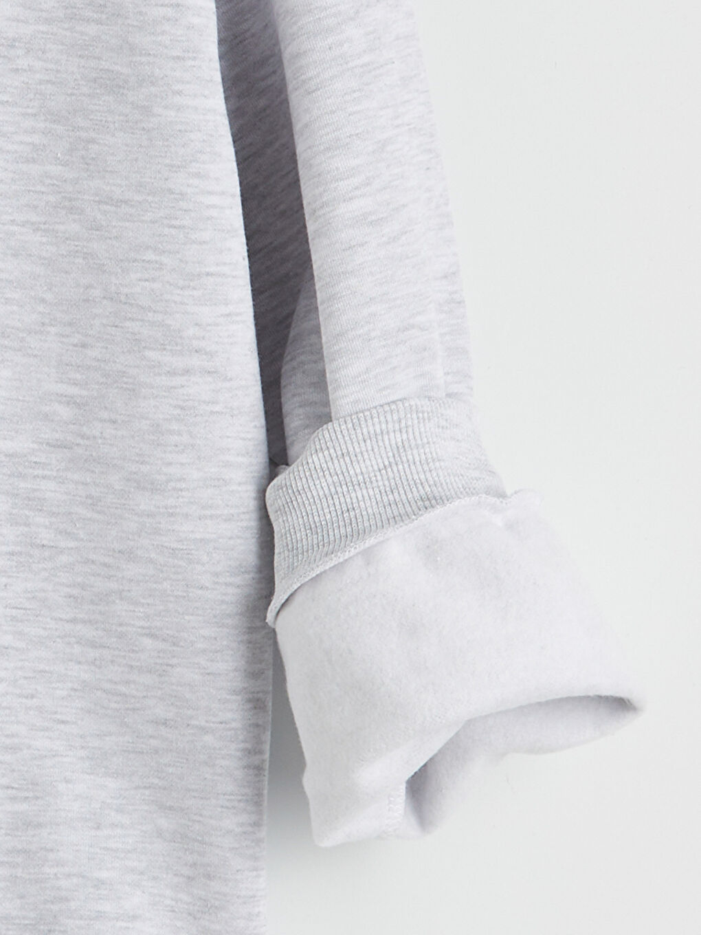 Gri Mickey Mouse Baskılı Kadın Kalın Sweatshirt-1