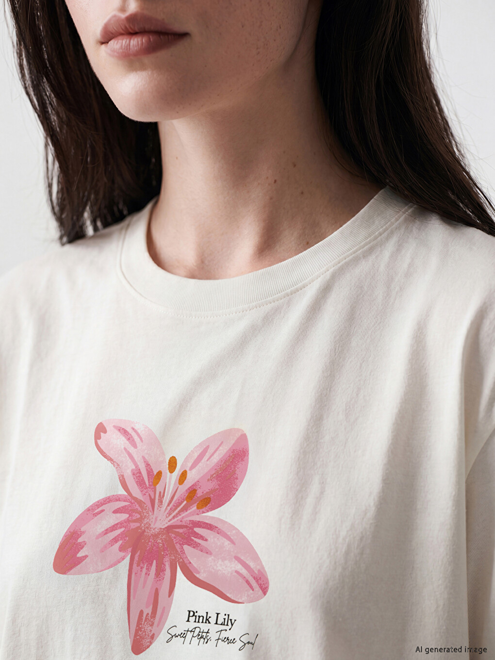 Geblümt Bedruckt 100% Baumwolle Damen T-Shirt-2
