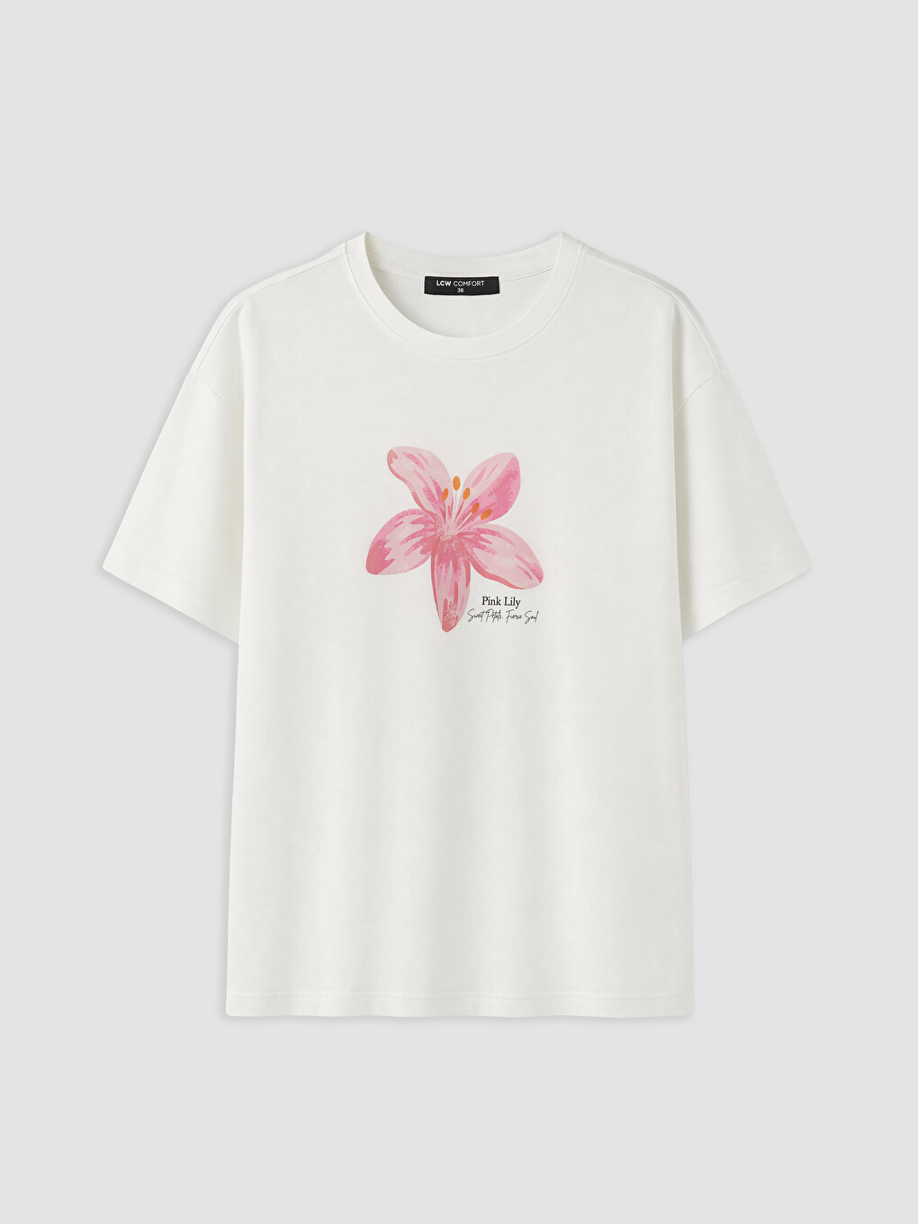Geblümt Bedruckt 100% Baumwolle Damen T-Shirt-4