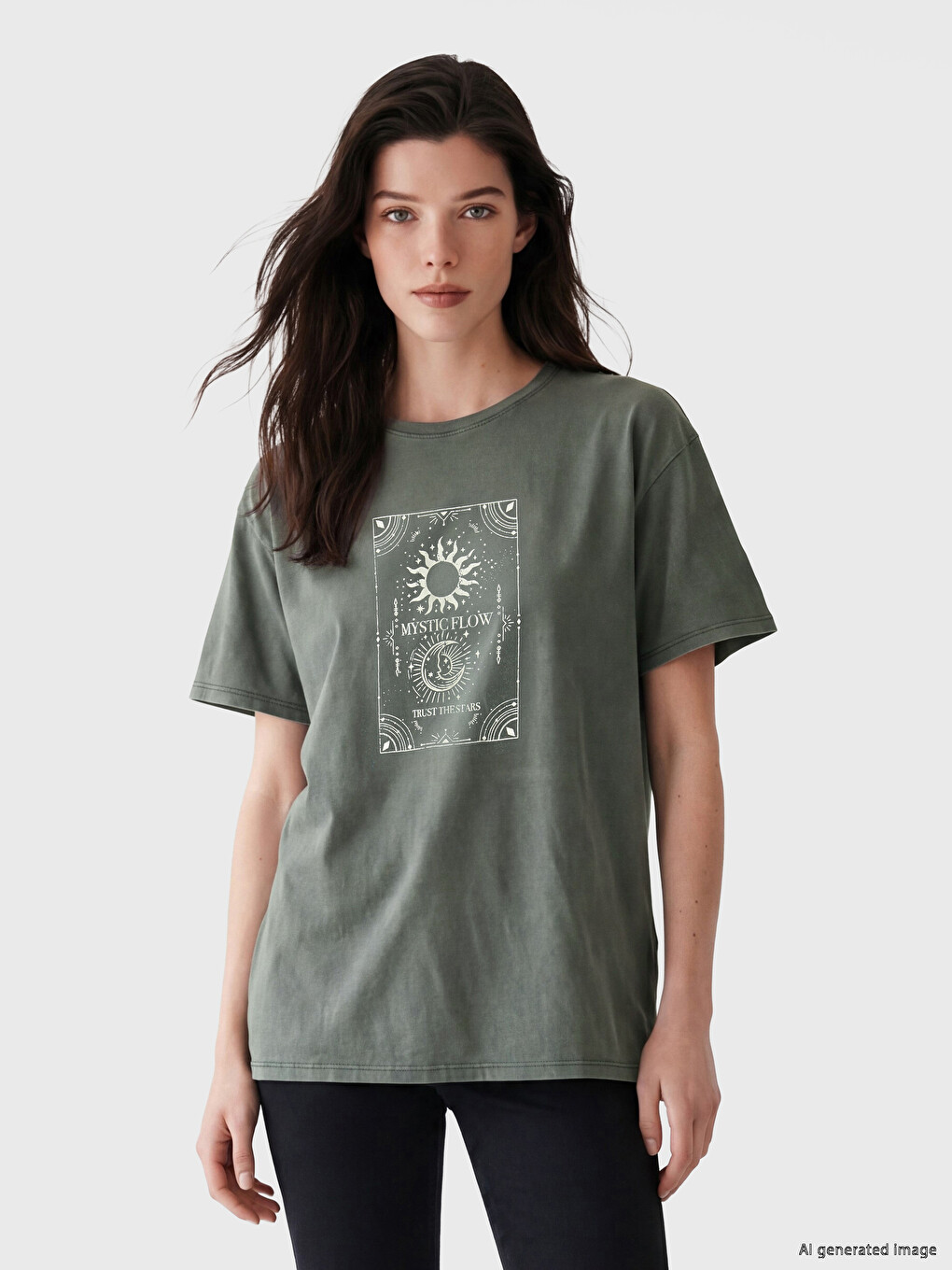 Crew Neck Printed Women's T-Shirt