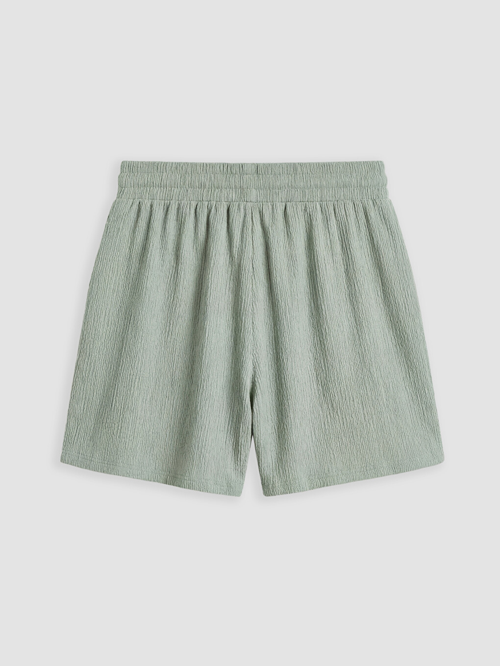 Shorts Femme Côtelés à Taille Élastique-4