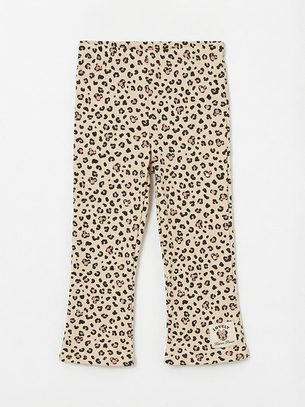 Bej Minnie Mouse Baskılı Kız Çocuk Bluz ve Tayt-3