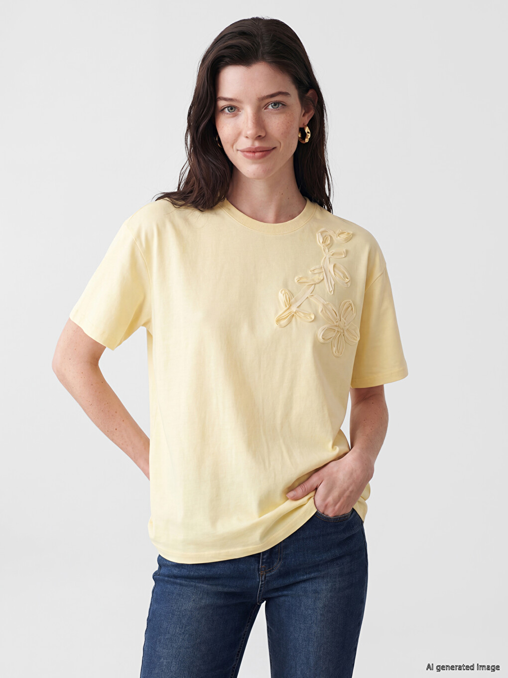 Embroidered 100% Cotton Women's T-shirt