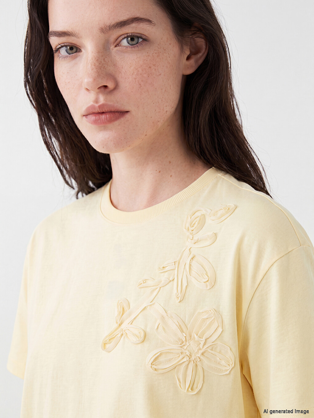 Embroidered 100% Cotton Women's T-shirt-2