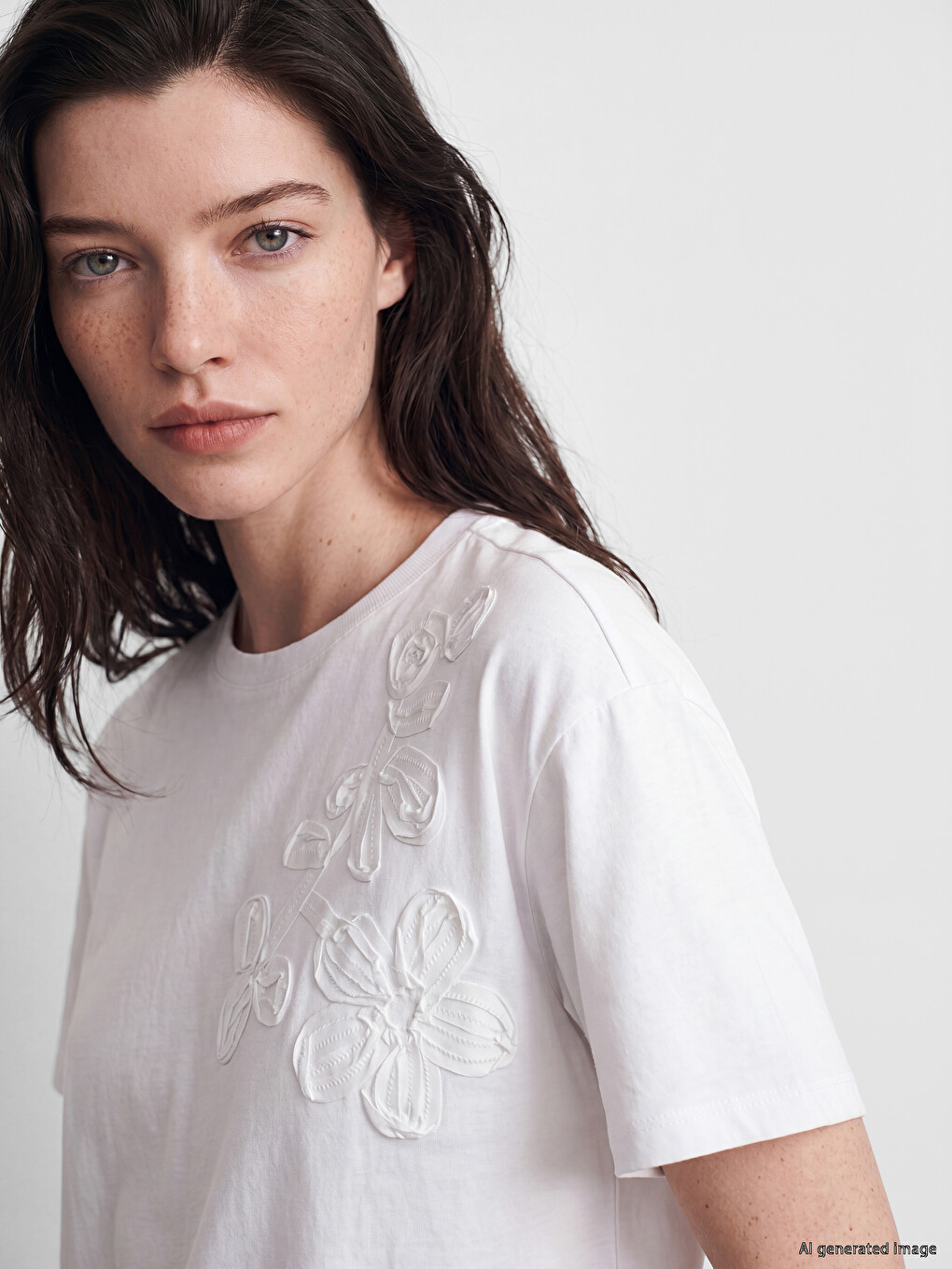 Embroidered 100% Cotton Women's T-shirt