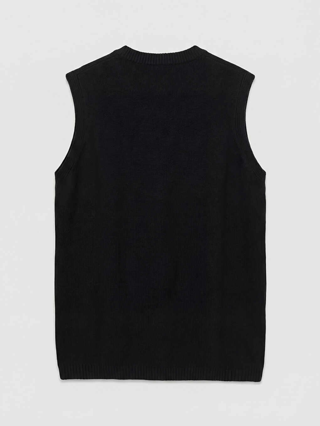 Siyah Bisiklet Yaka Kadın Triko Süveter-1