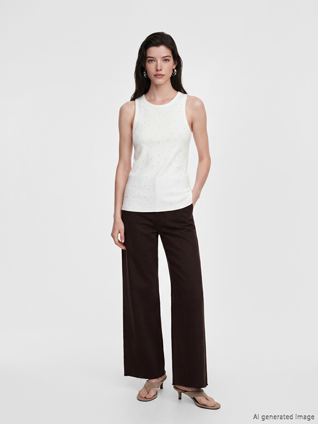 Woman White Tank Top-1