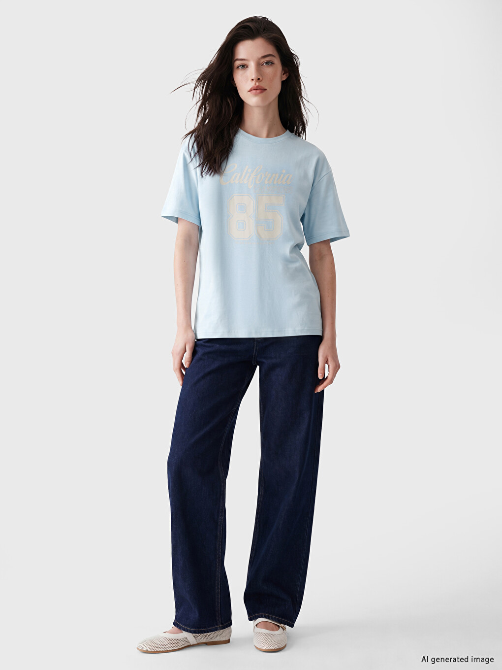 T-shirt Bleu Femme-1