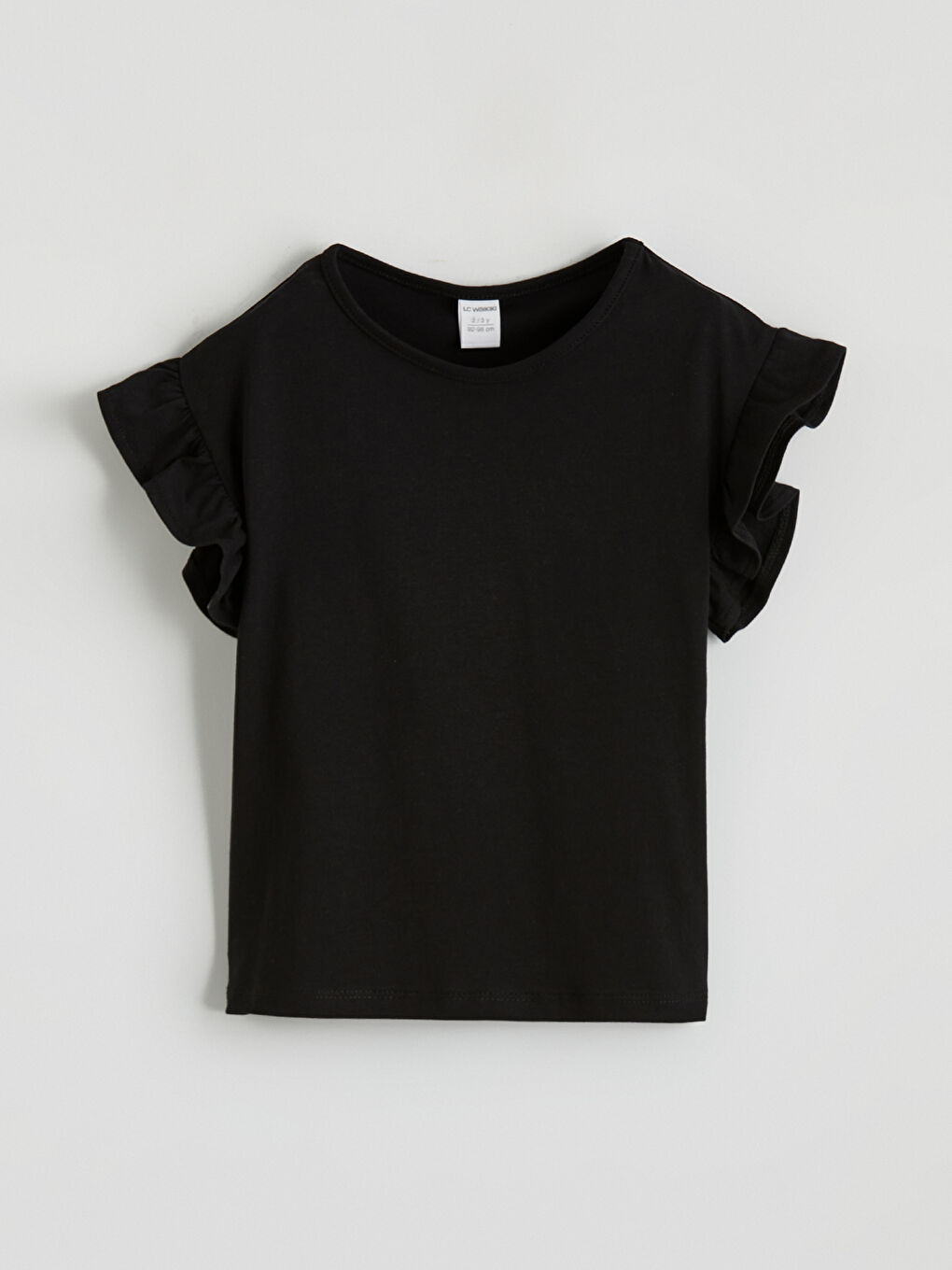 Siyah Bisiklet Yaka Kız Çocuk Tişört