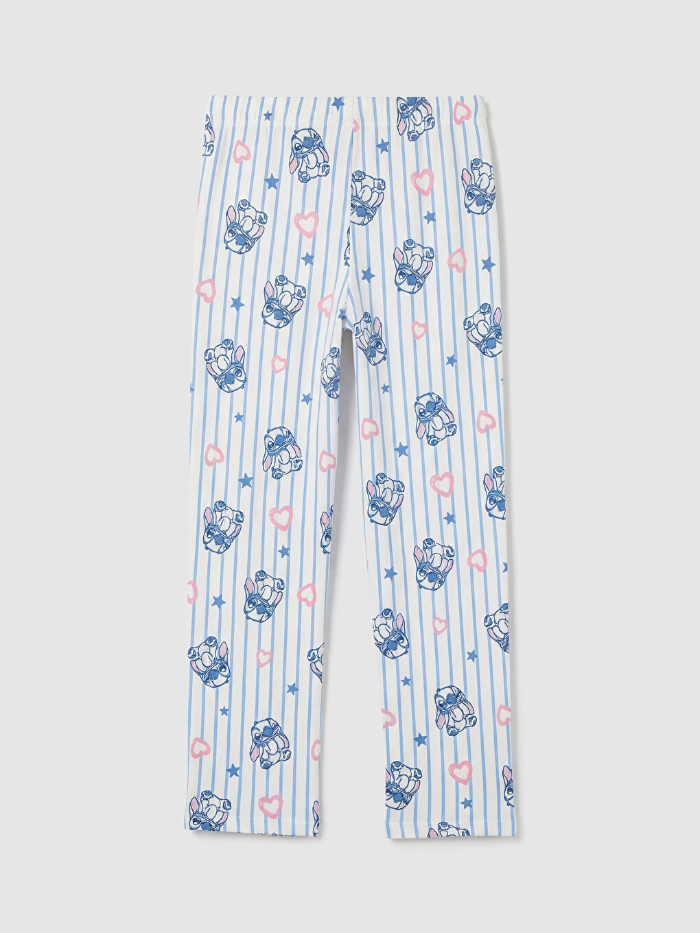 Mavi Stitch Baskılı Kız Çocuk Pijama Alt-1