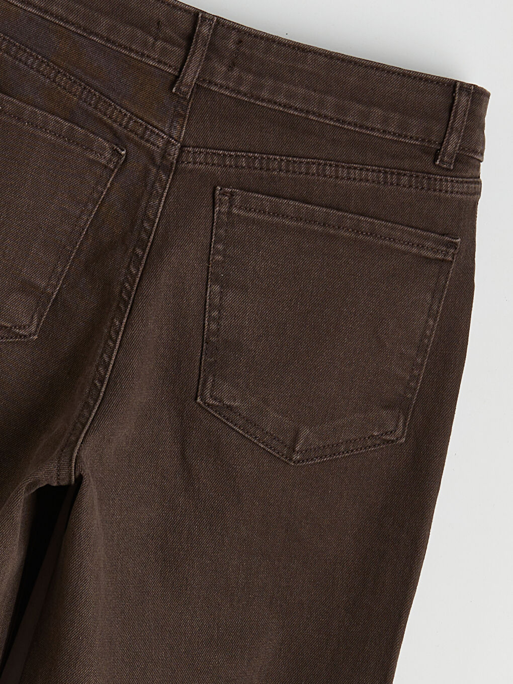 Kahverengi Yüksek Bel WideLeg Kadın Jean Pantolon-1