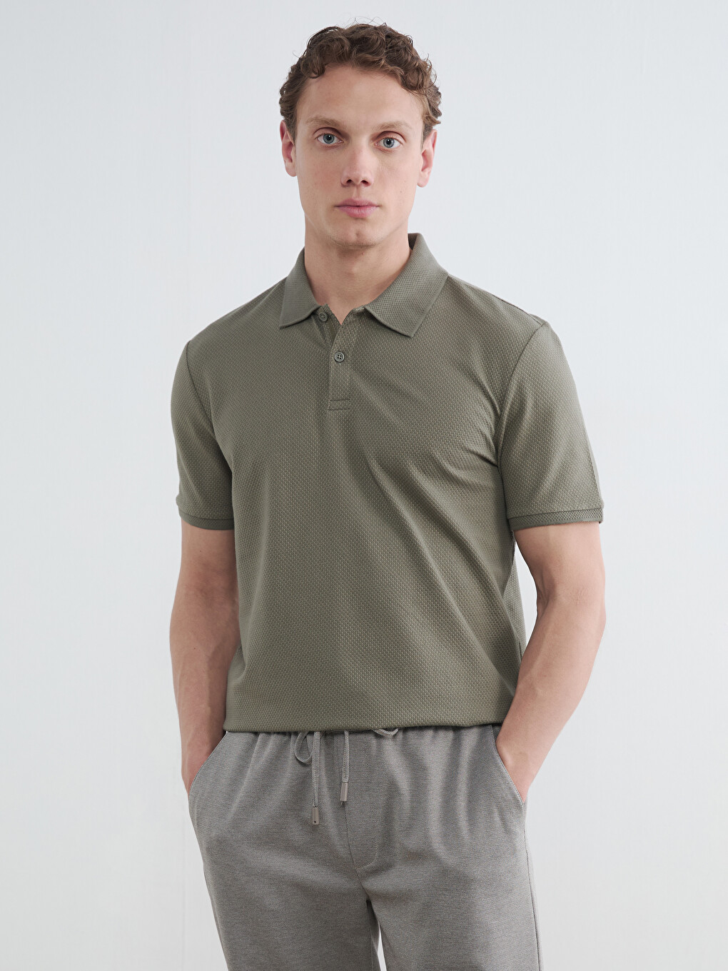 Polo Collar Pique Men's T-Shirt