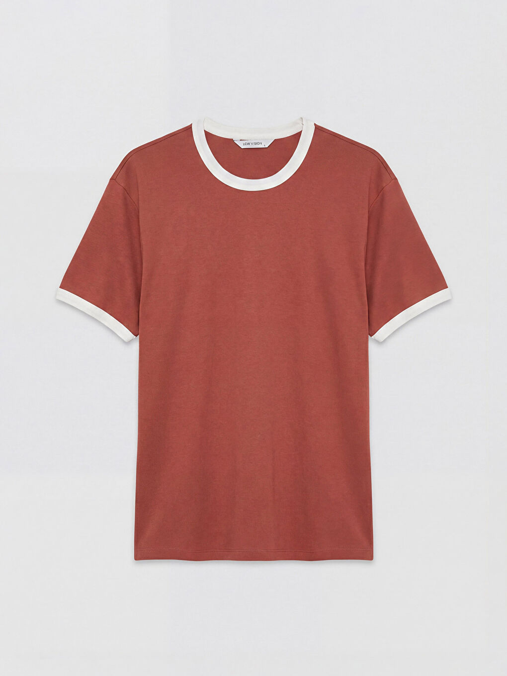 Bordo Bisiklet Yaka Standart Fit Erkek Tişört