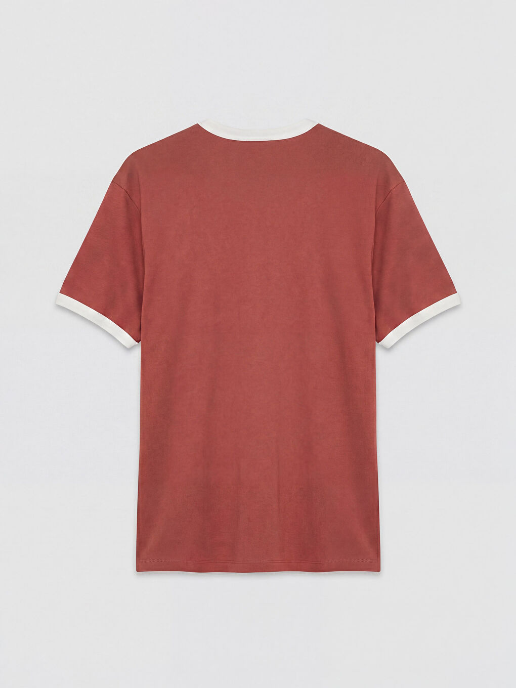 Bordo Bisiklet Yaka Standart Fit Erkek Tişört-1