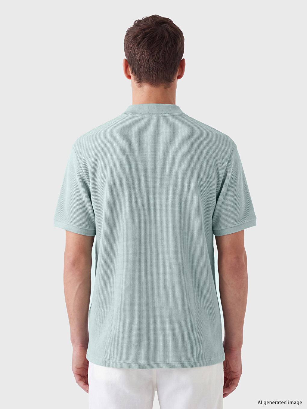 Yeşil Polo Yaka Erkek Tişört-4