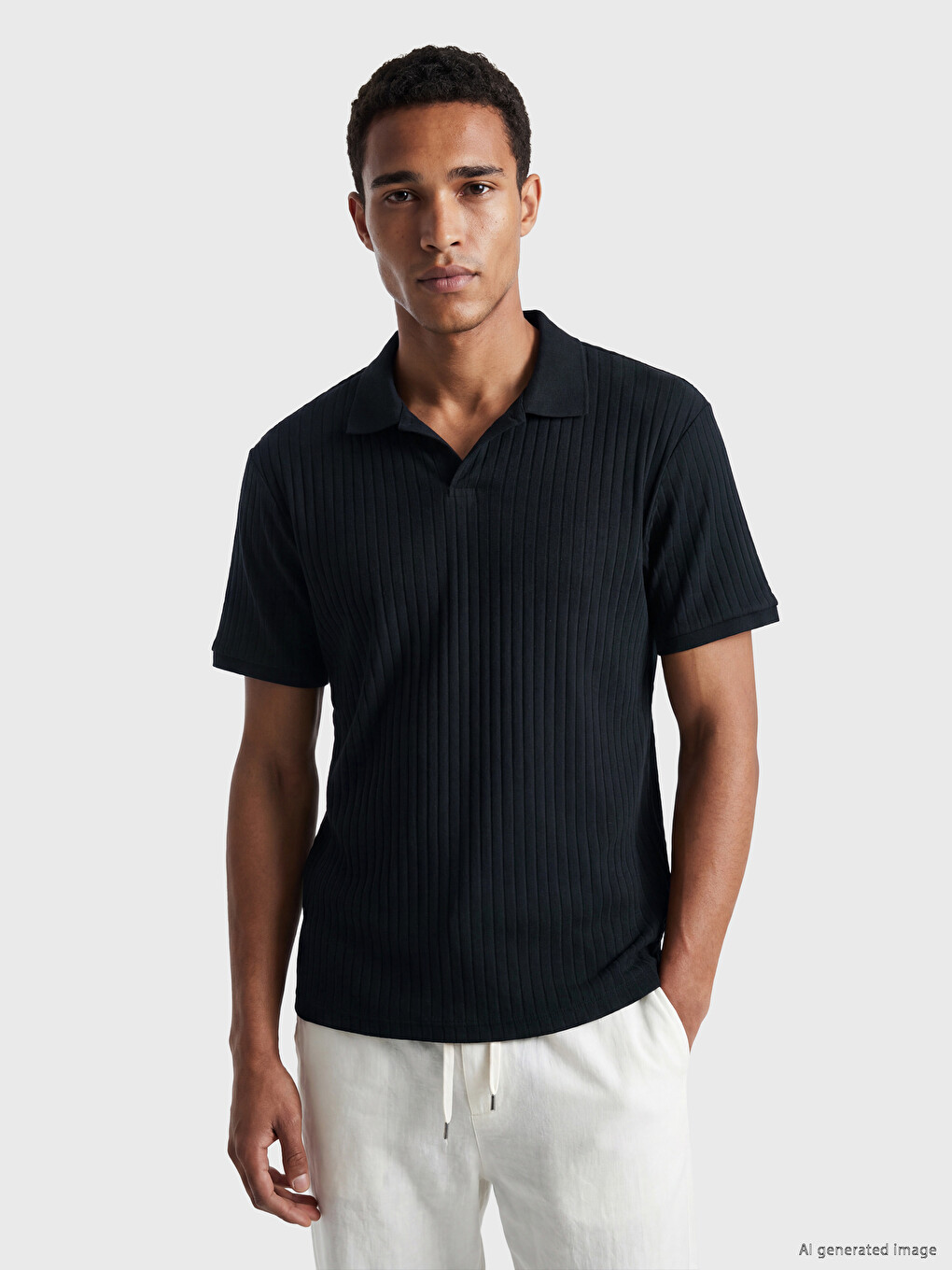 Polo Collar Striped Men's T-Shirt