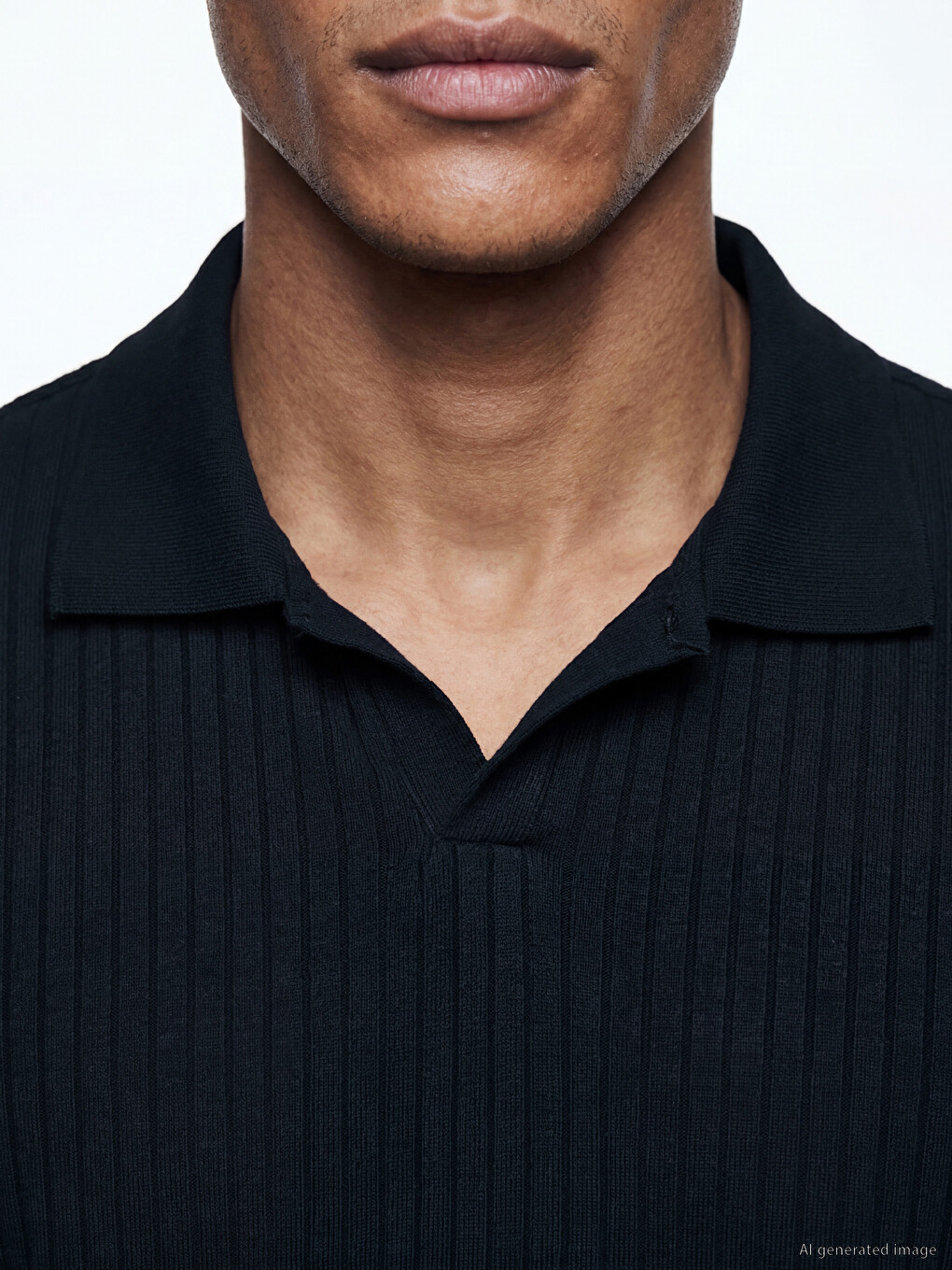 Polo Collar Striped Men's T-Shirt-2