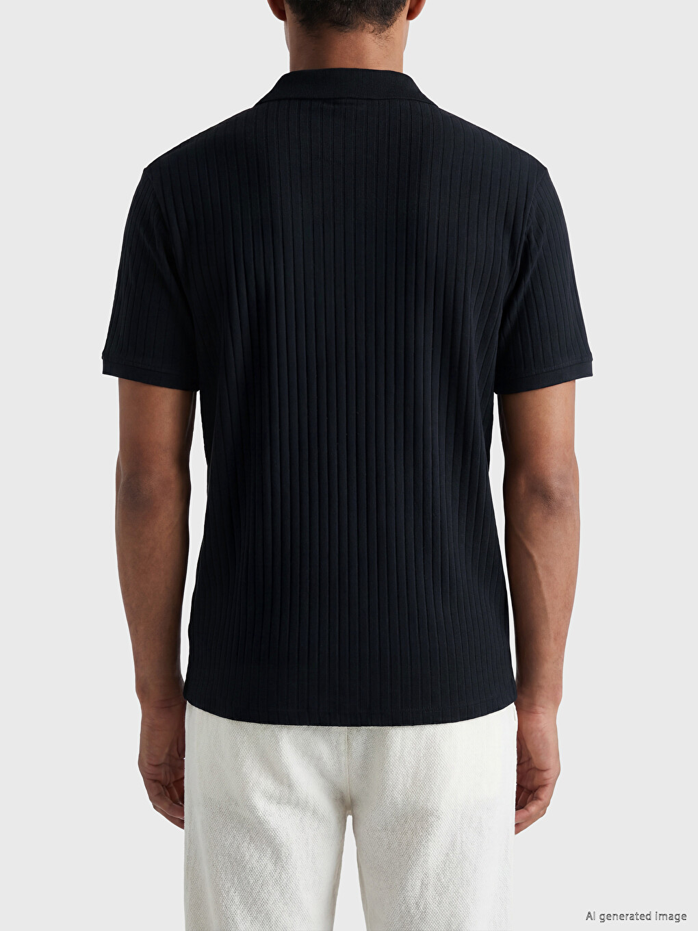 Polo Collar Striped Men's T-Shirt-3