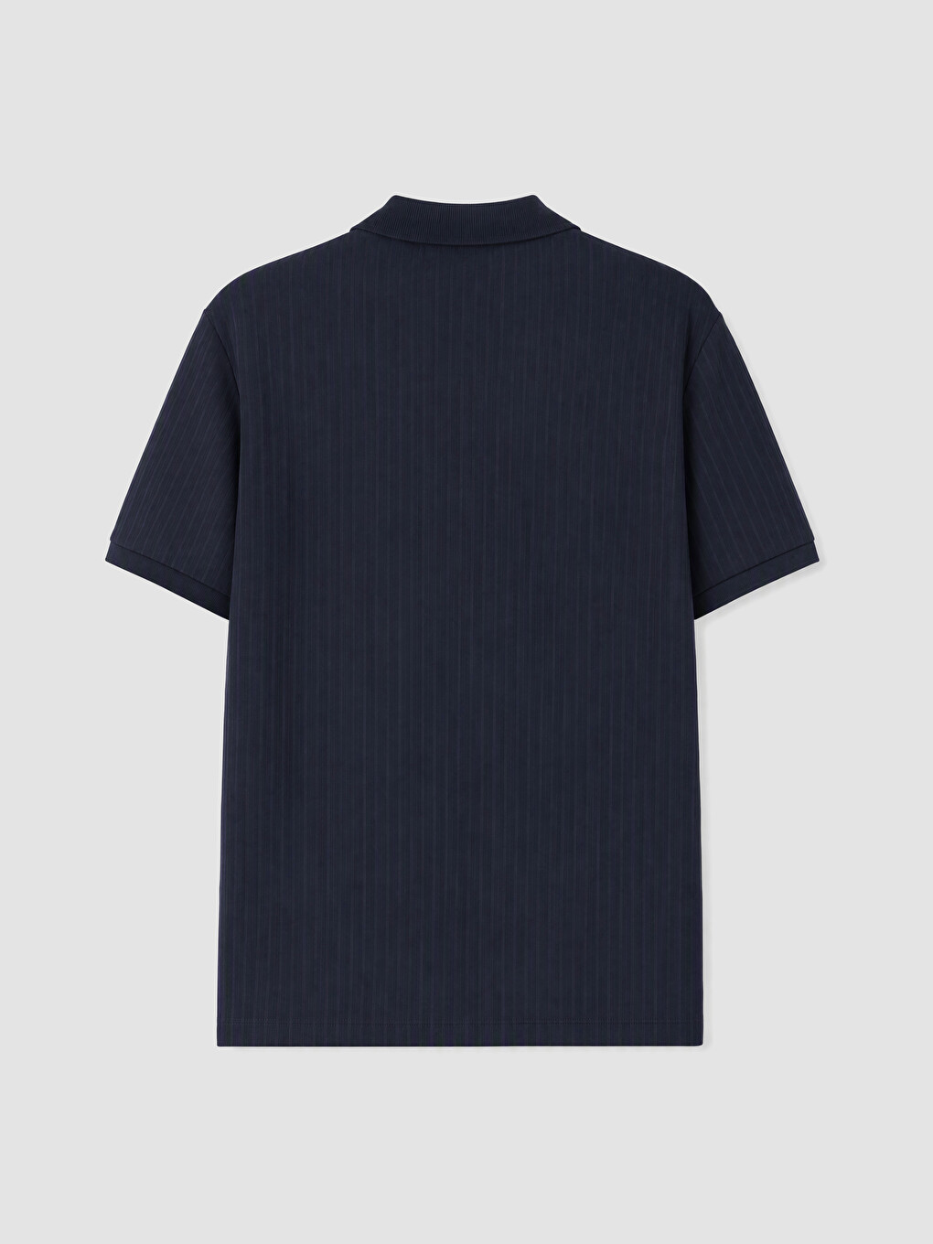 Lacivert Polo Yaka Çizgili Erkek Tişört-5