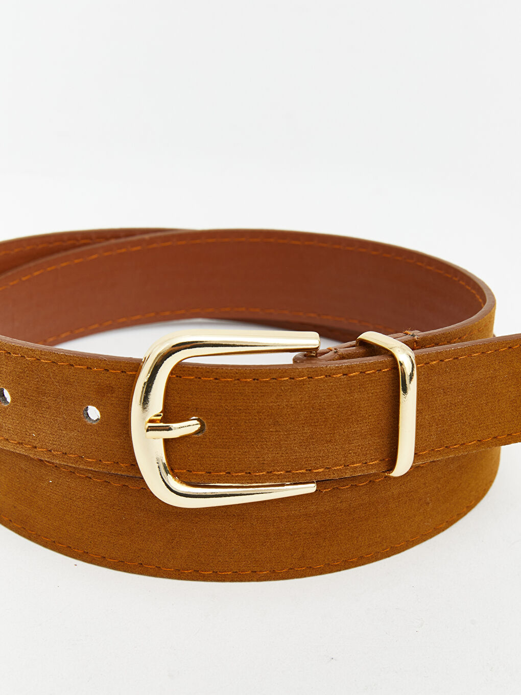 Kahverengi Süet Görünümlü Kadın Kemer-3