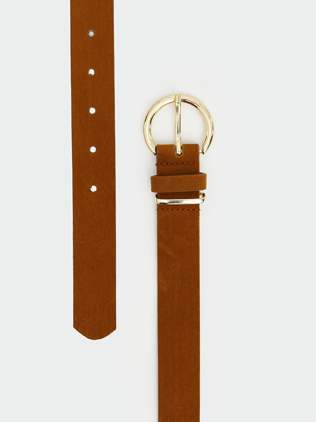 Kahverengi Süet Görünümlü Kadın Kemer-2