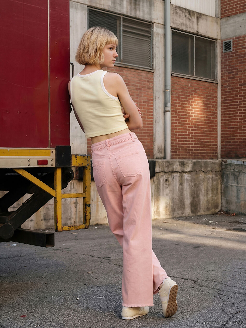 Pembe Wideleg Kız Çocuk Jean Pantolon