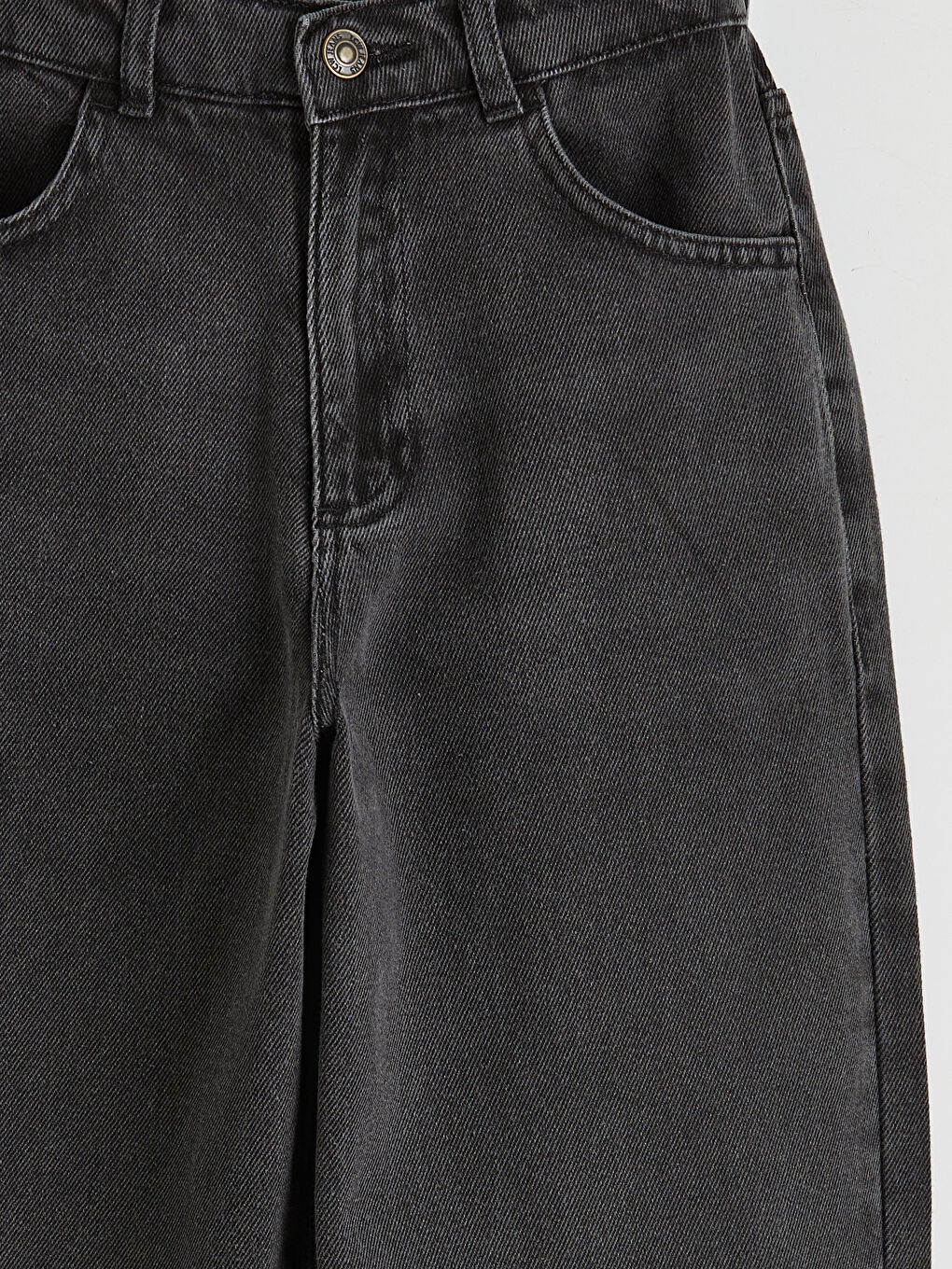 Siyah Baggy Fit Erkek Çocuk Jean Pantolon-2