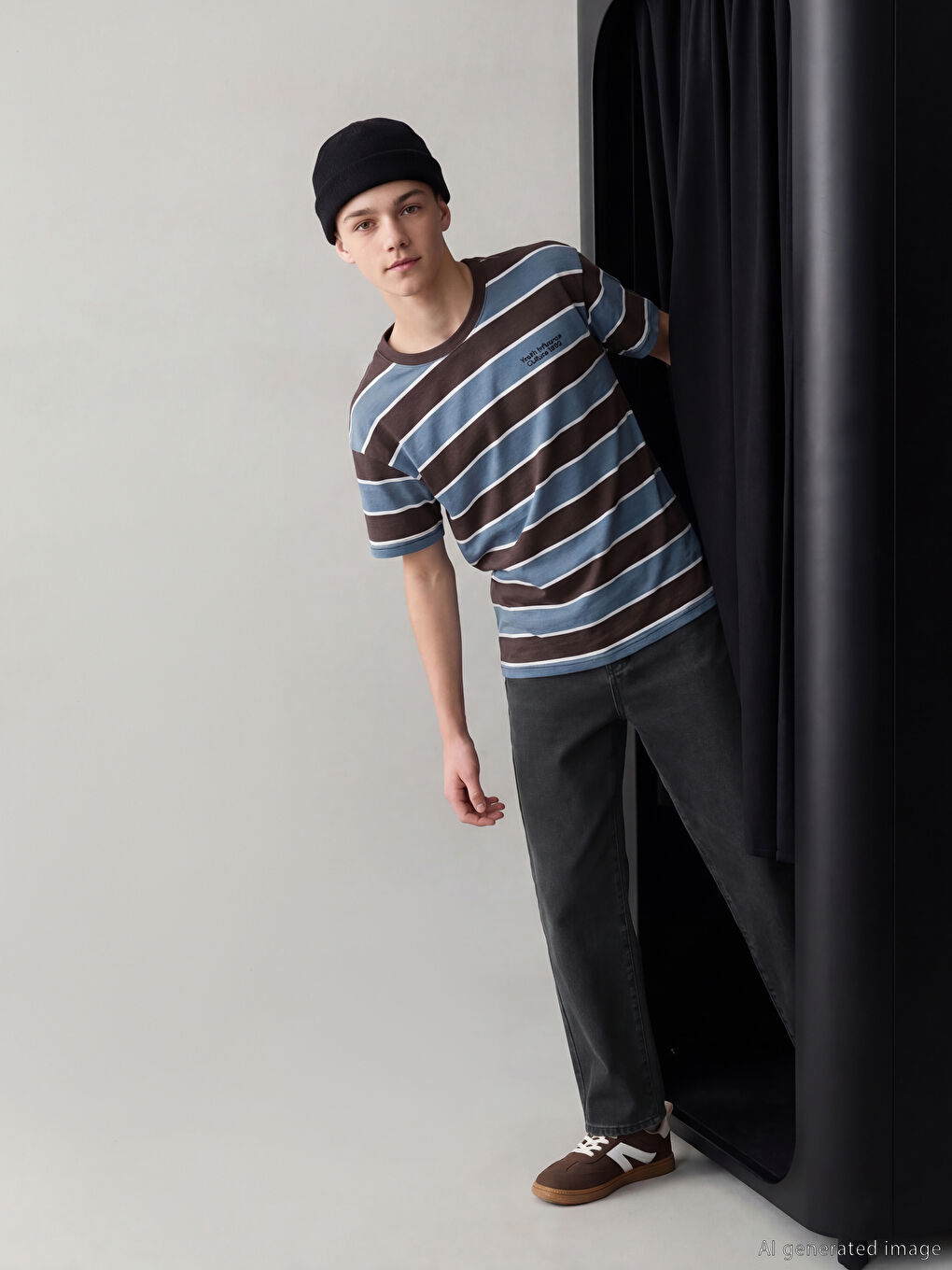 Siyah Baggy Fit Erkek Çocuk Jean Pantolon