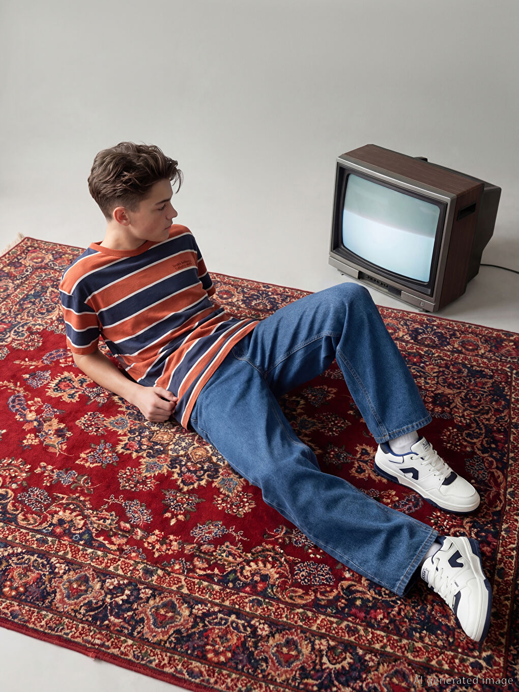 İndigo Baggy Fit Erkek Çocuk Jean Pantolon-1