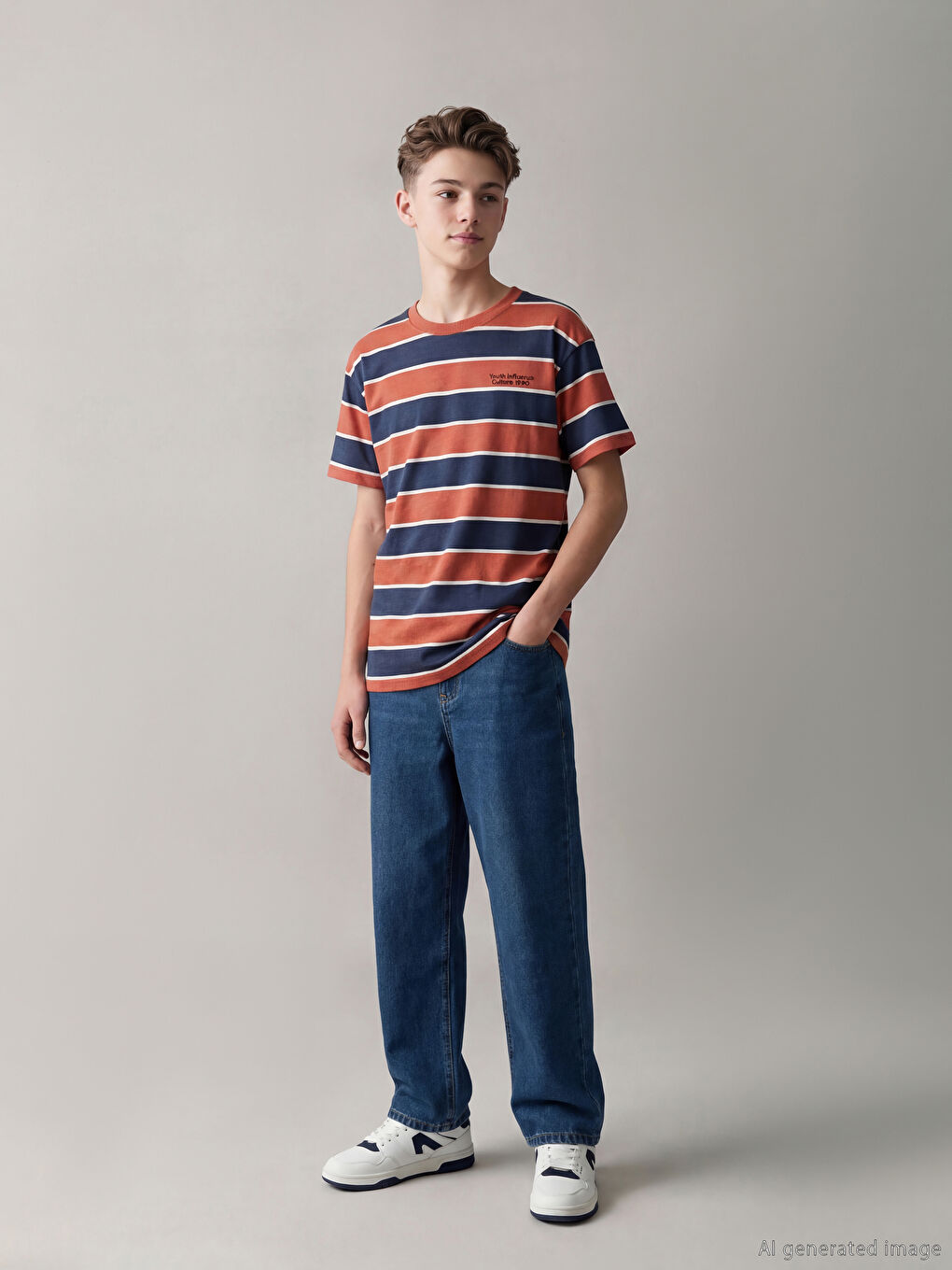 İndigo Baggy Fit Erkek Çocuk Jean Pantolon