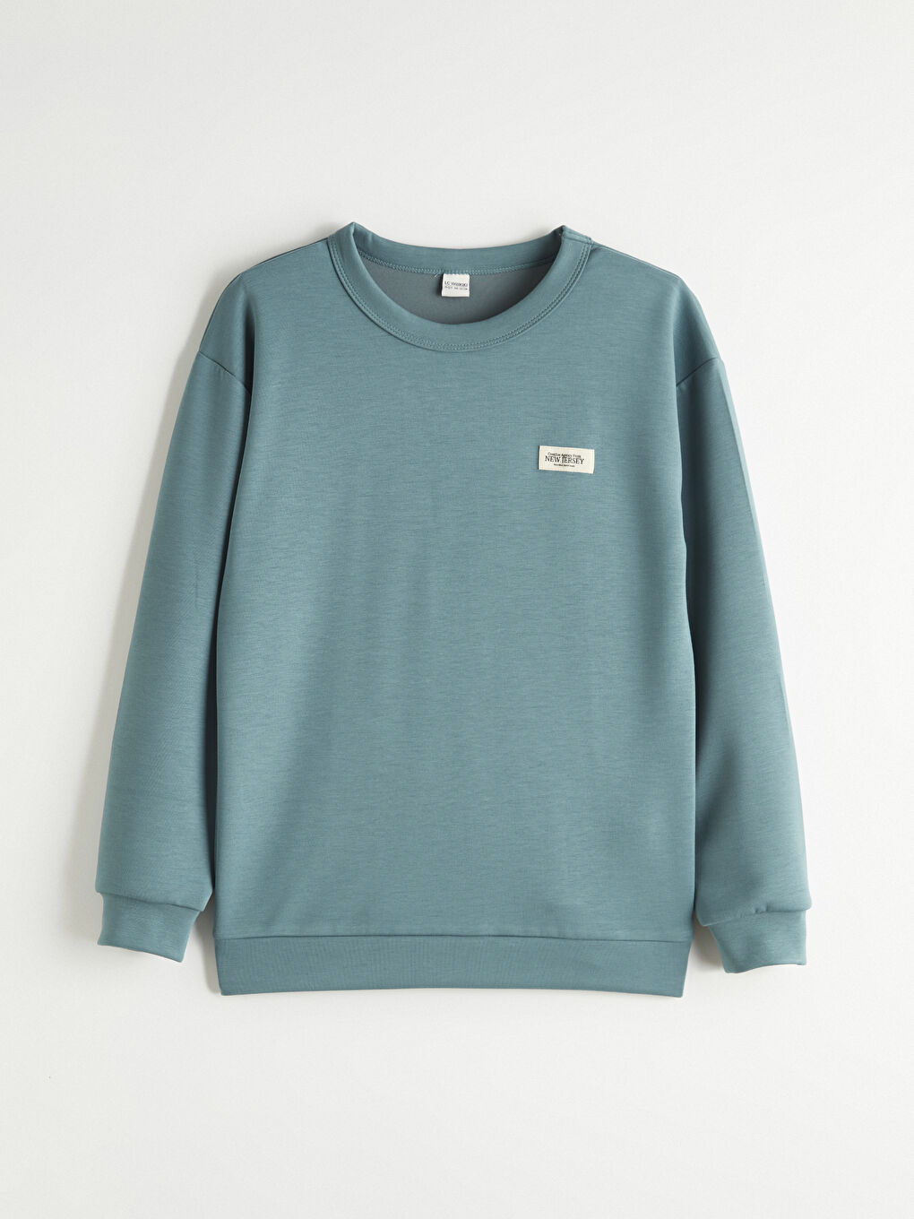 Yeşil Erkek Çocuk Bisiklet Yaka Kalın Sweatshirt