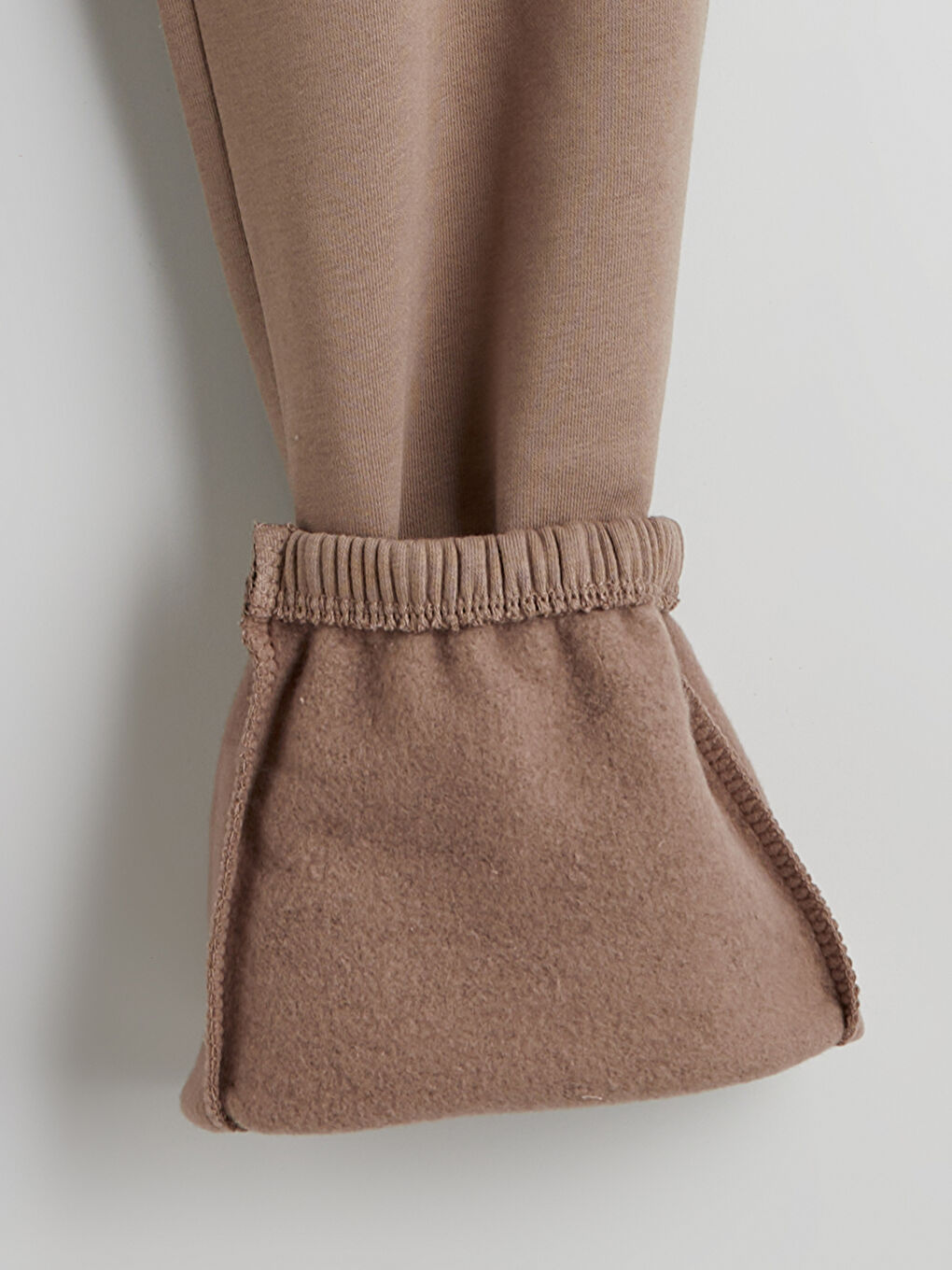 Kahverengi Beli Lastikli Kadın Jogger Eşofman Altı-1