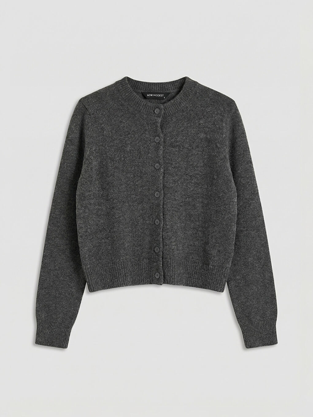 Antrasit Bisiklet Yaka Kadın Triko Hırka