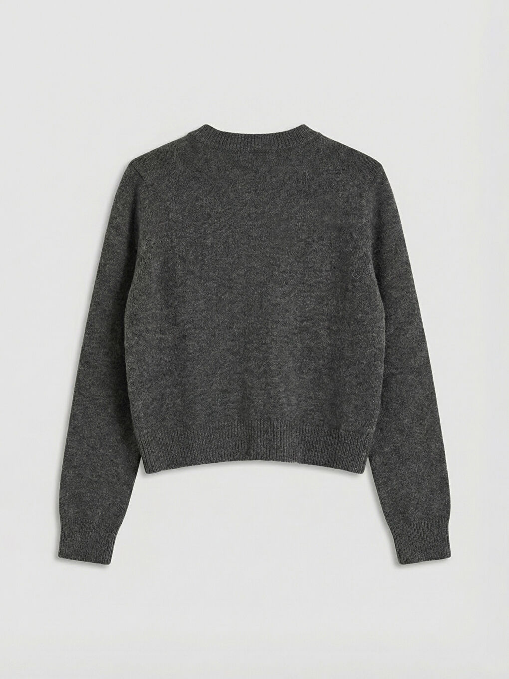 Antrasit Bisiklet Yaka Kadın Triko Hırka-1