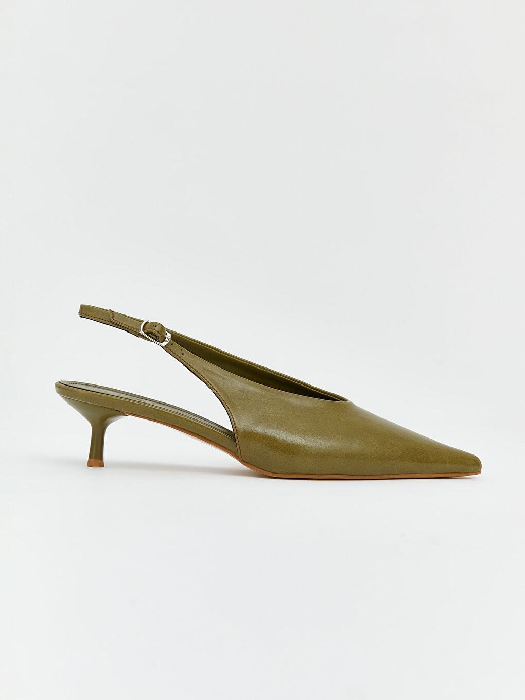Yeşil Sivri Burun Kadın Topuklu Ayakkabı-1