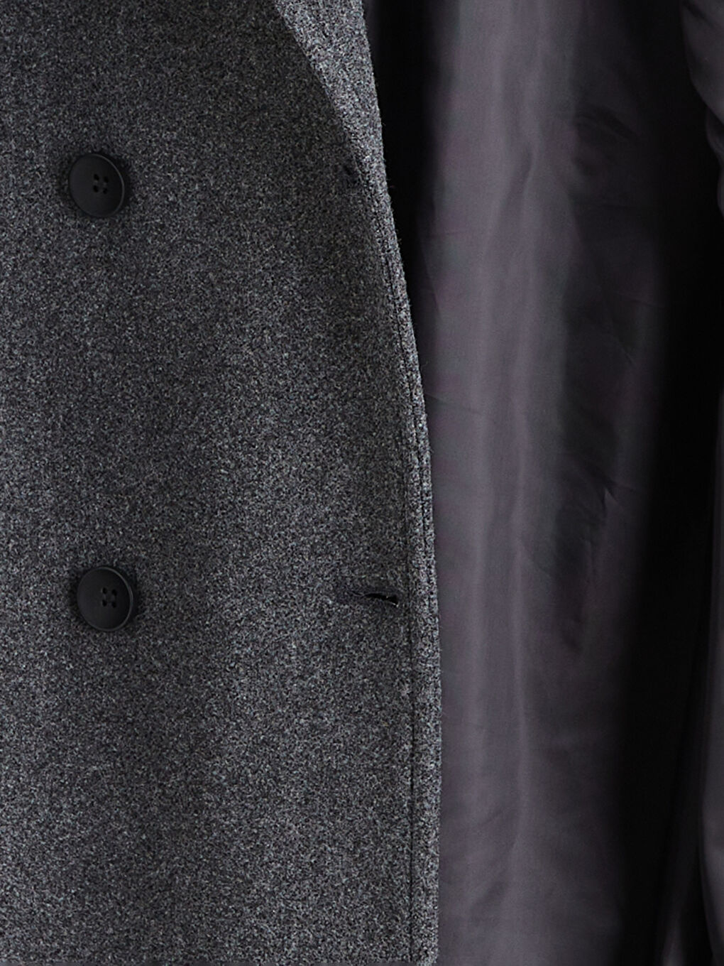 Antrasit Kruvaze Yaka Kadın Kaşe Kaban-6