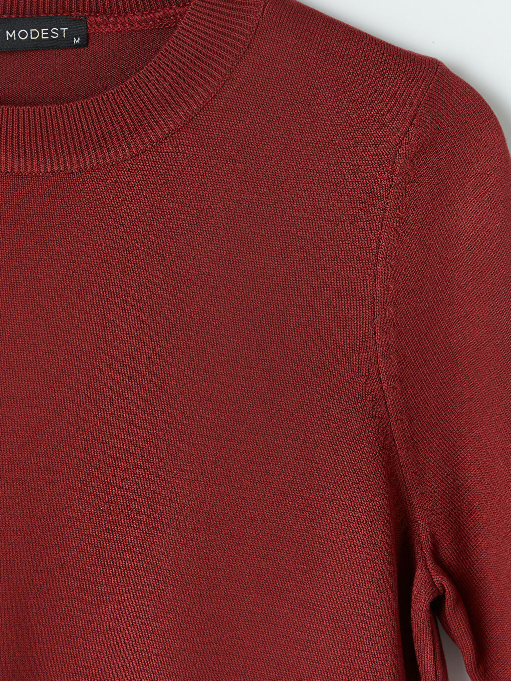 Bordo Bisiklet Yaka Kadın Triko Kazak-2