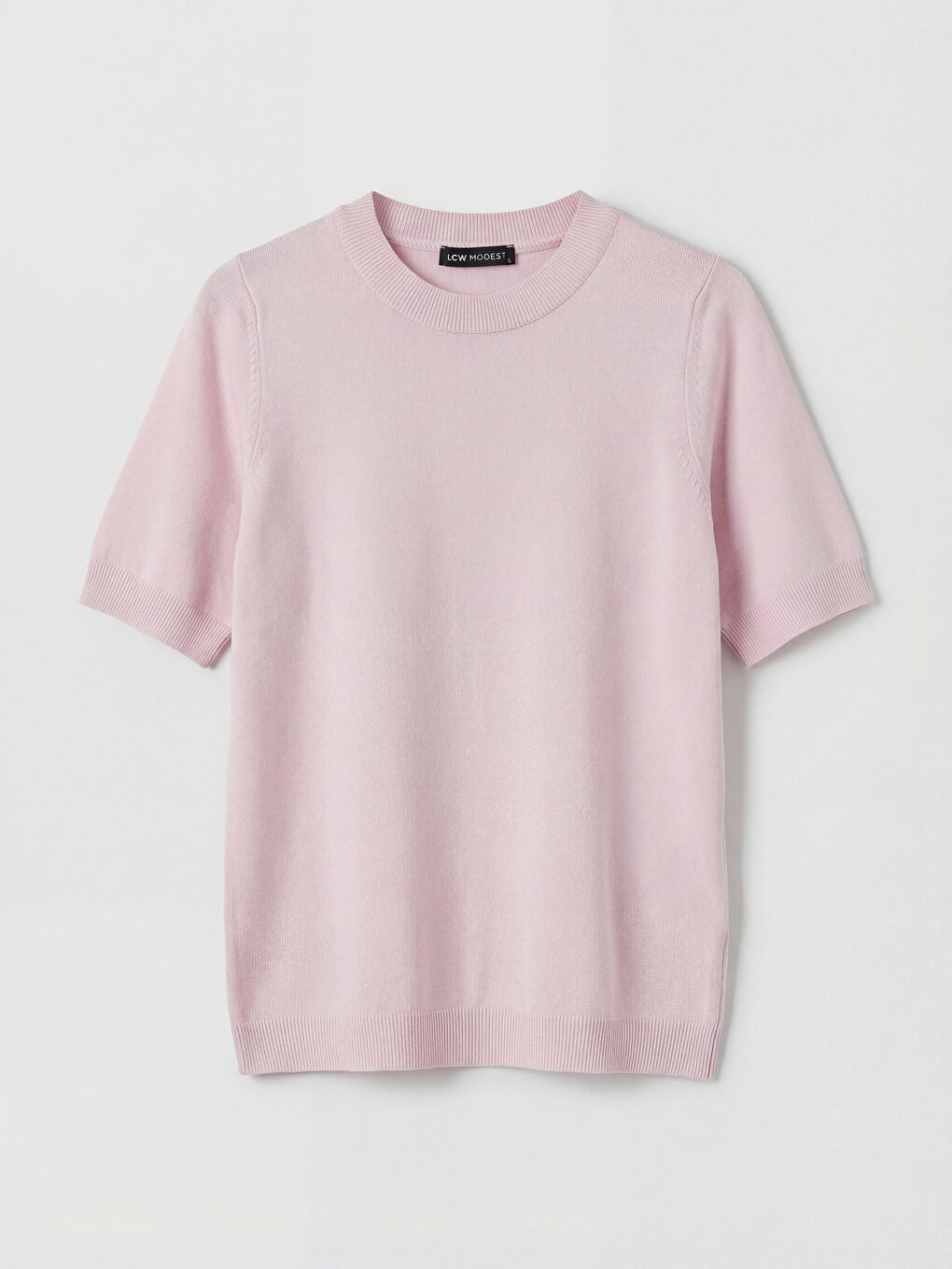 Pembe Bisiklet Yaka Kadın Triko Kazak