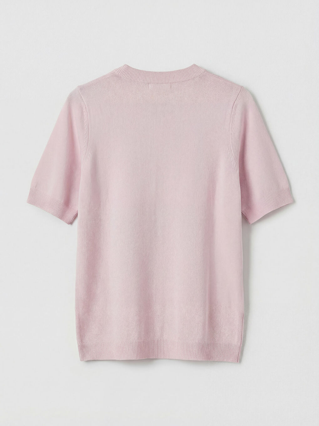 Pembe Bisiklet Yaka Kadın Triko Kazak-1